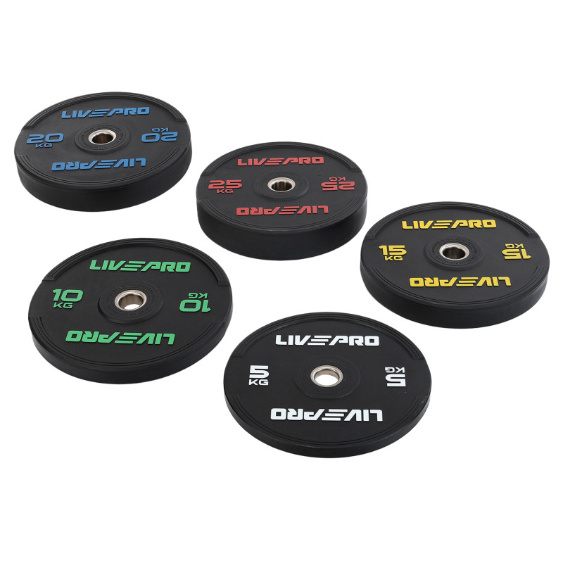 Бамперні диски гумові Bumper Plates LiveUp LP8331-20 ø50.5мм 20кг чорний