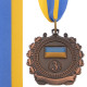 Медаль спортивна зі стрічкою Sport UKRAINE з українською символікою C-3162 ø5см золото, срібло, бронза
