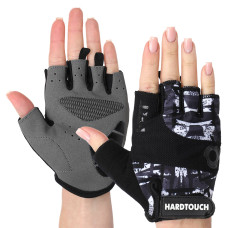 Рукавиці для фітнесу та тренувань HARD TOUCH FG-9523 S-XL Чорний-білий