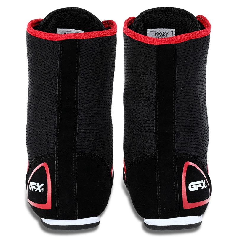 Боксери взуття для боксу GFX GF-DK522 розмір 36-45 Чорний-червоний