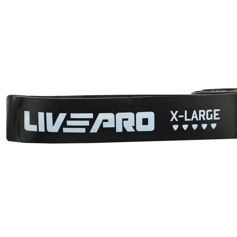 Гума петля для підтягування та тренувань стрічка силова LiveUp SUPER BAND LP8410-XL 39-77кг чорний