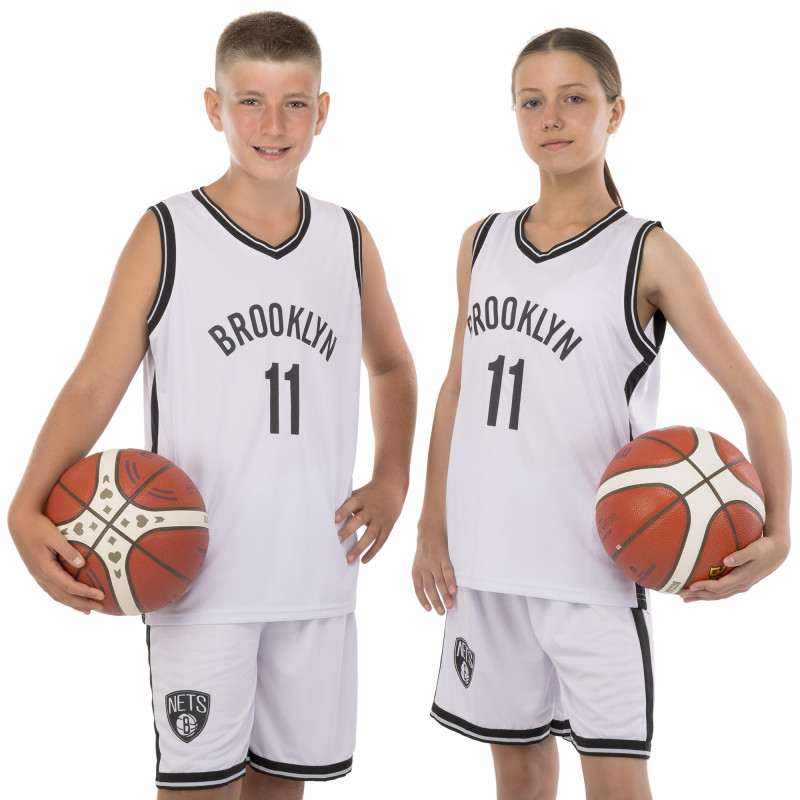 Форма баскетбольна дитяча NBA клуб Brooklyn Nets 11 3578 S-2XL Чорний-білий