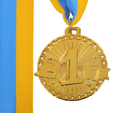 Медаль спортивна зі стрічкою Sport SUCCESS C-0643 ø6см золото, срібло, бронза