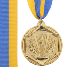 Медаль спортивна зі стрічкою Sport VICTORY C-3169 ø5см золото, срібло, бронза