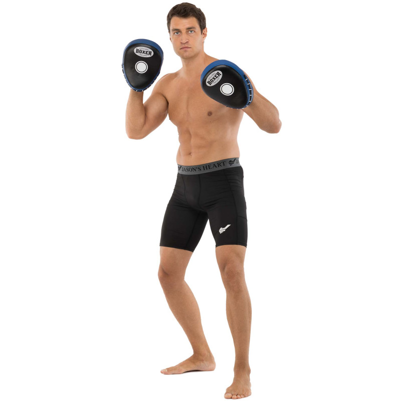 Лапа боксерська вигнута тренувальна шкіра BOXER 2012-01 элит 23х19х4,5см 2штуки