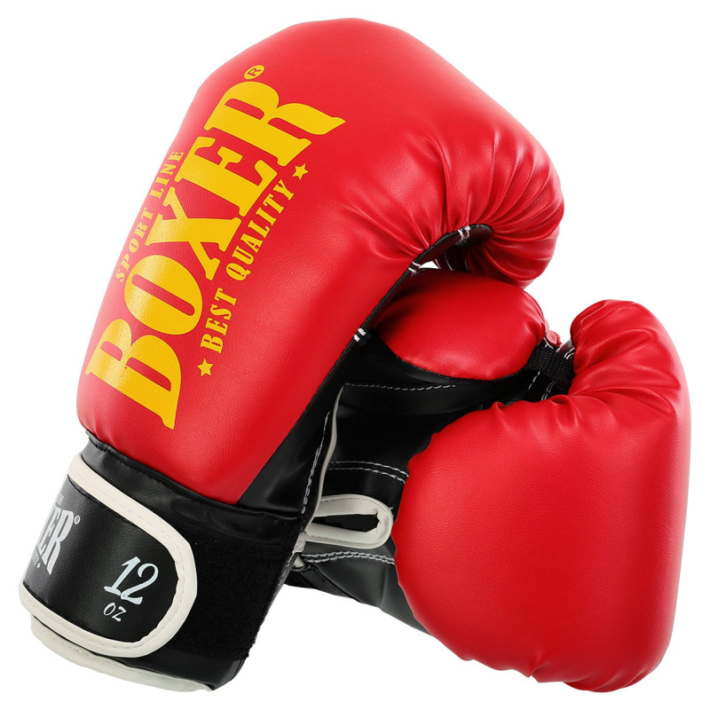 Рукавиці боксерські на липучці штучна шкіра BOXER NEW 2022-N 10-16 унцій Синій