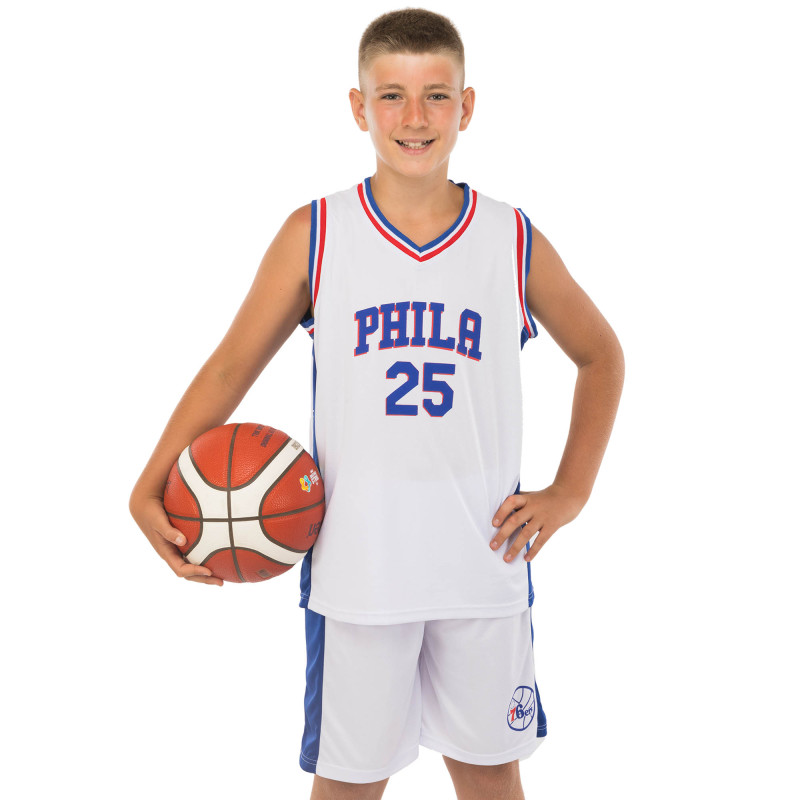 Форма баскетбольна дитяча NBA клуб Philadelphia 76ers 25 BA-0927 S-2XL Білий-синій