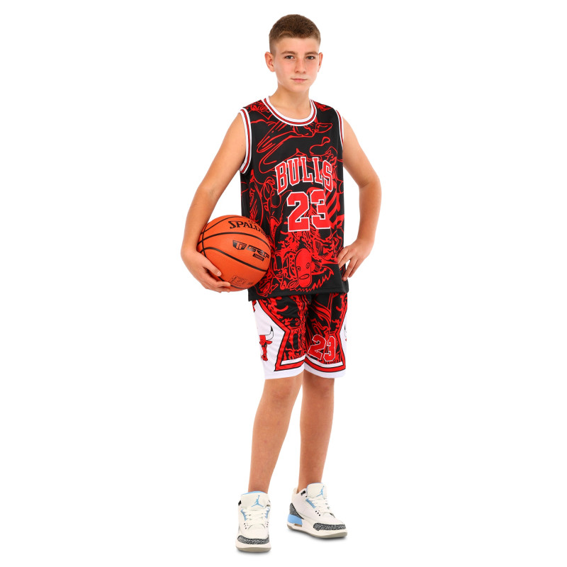 Форма баскетбольна дитяча NBA клуб Chicago Bulls 23 BA-6625 S-2XL чорний-червоний Червоний-чорний