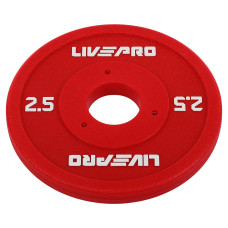 Блини диски поліуретанові з металевою втулкою LiveUp LP8028-2_5 ø50мм 2,5кг червоний