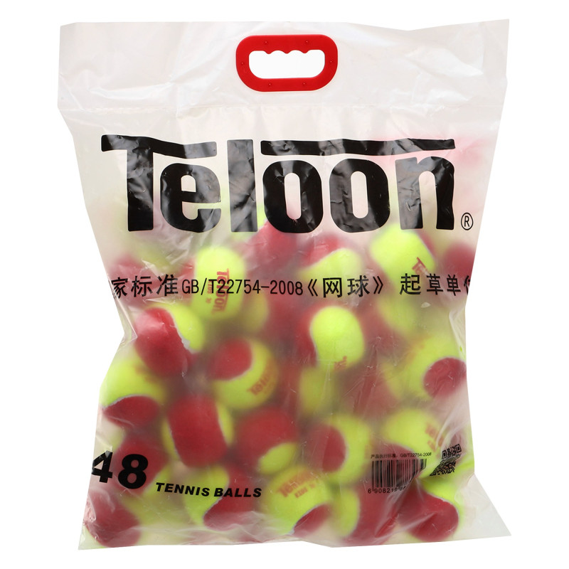 М'ячі для великого тенісу TELOON KIDS 70 Stage-3 48шт червоно-салатовий