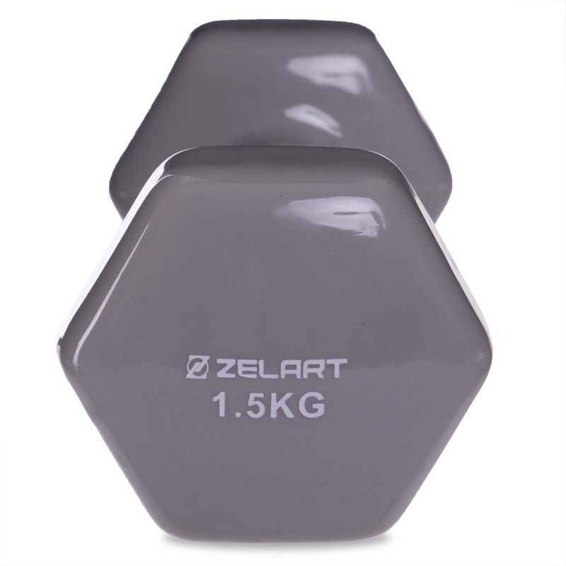 Гантель для фітнесу вінілова Zelart TA-2777-1_5 1шт 1,5кг