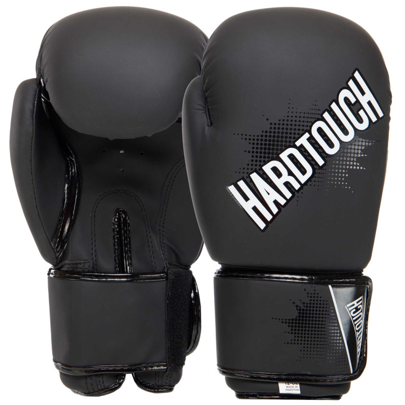 Рукавиці боксерські на липучці PU HARD TOUCH BO-4432 10-14 унцій Чорний-зелений