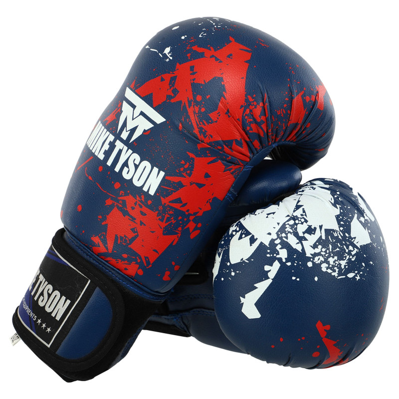 Рукавиці боксерські на липучці PVC MIKE TYSON VL-8448 10-14 унцій Чорний