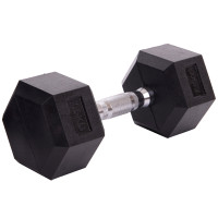 Гантель цільна шестигранна гексагональна обгумована Sport SC-80075-7_5 1шт 7,5кг чорний