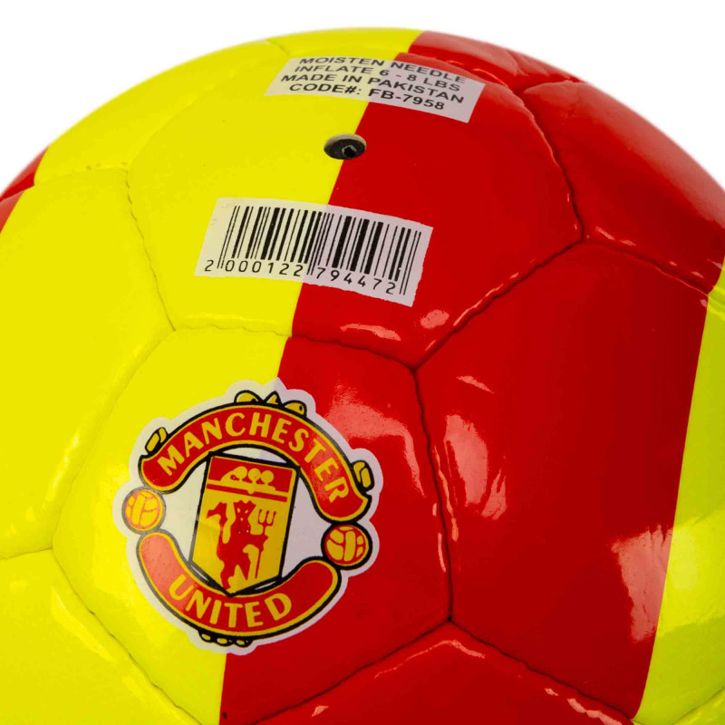 М'яч футбольний BALLONSTAR MANCHESTER UNITED CRYSTAL FB-7958 №5 PU жовтий-червоний