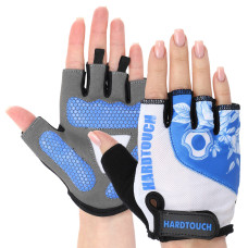 Рукавиці для фітнесу та тренувань HARD TOUCH FG-9524 S-XL Чорний-білий-синій