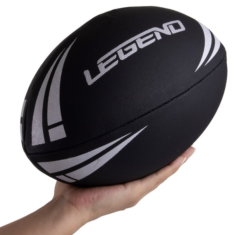М'яч для регбі юніорський LEGEND R-3292 розмір 4 чорний-білий