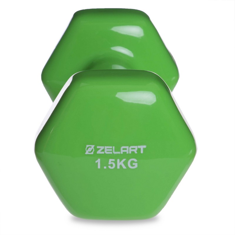 Гантель для фітнесу вінілова Zelart TA-2777-1_5 1шт 1,5кг
