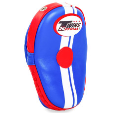 Лапа боксерська вигнута тренувальна шкіра TWINS PML14 27x20x10см 1штука Синій-червоний