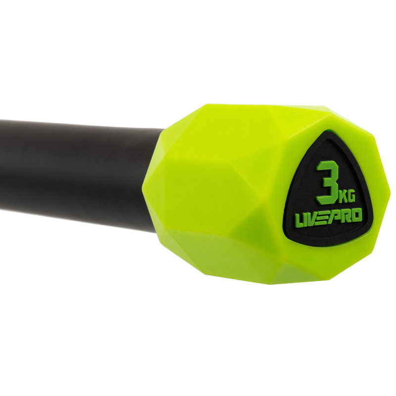 Бодібар Body Bar LiveUp LP8145-3 вага 3кг чорний-зелений
