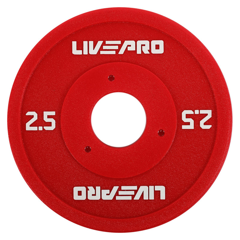 Блини диски поліуретанові з металевою втулкою LiveUp LP8028-2_5 ø50мм 2,5кг червоний