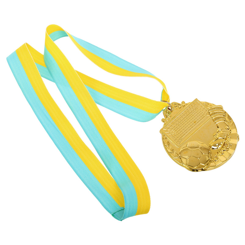 Медаль спортивна зі стрічкою тематична пластикова Sport Футбол C-1450 ø7см золото, срібло, бронза