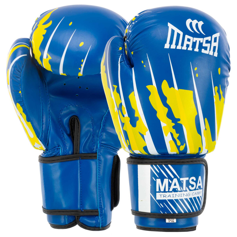 Рукавиці боксерські на липучці PU MATSA MA-7300 8-12 унцій Червоний
