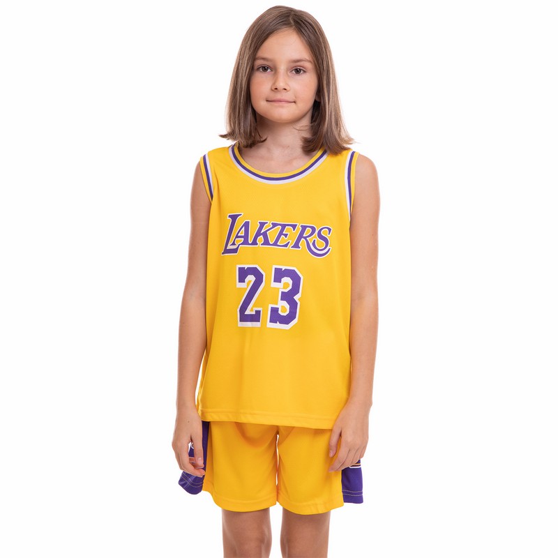 Форма баскетбольна дитяча NBA клуб Los Angeles Lakers 23 BA-0563 S-2XL Фіолетовий-жовтий