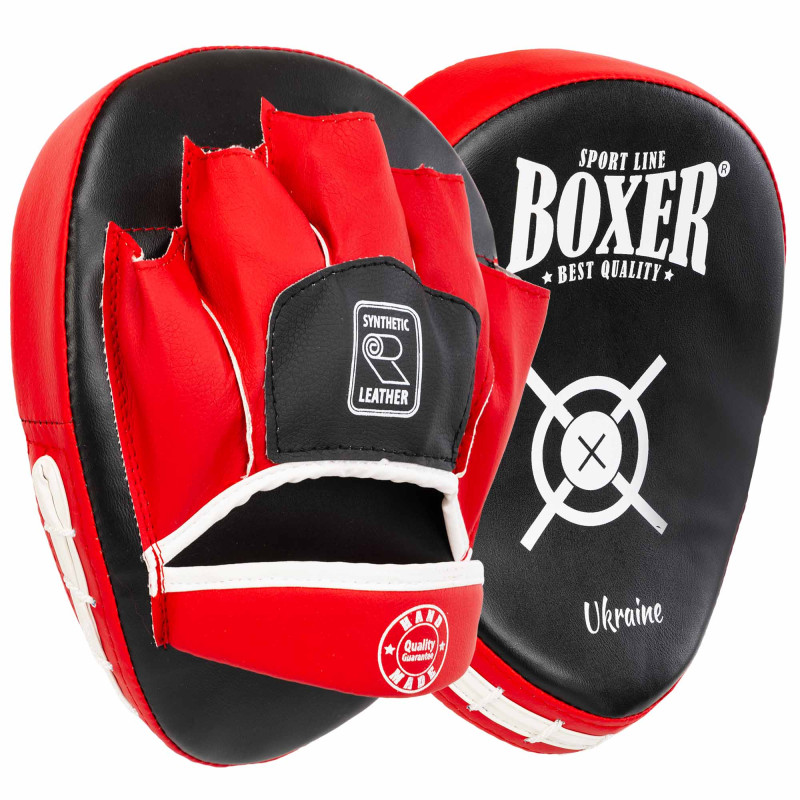 Лапа боксерська вигнута тренувальна Кожвініл BOXER 2011-01 19х23х4см 2штуки