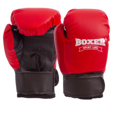 Рукавиці боксерські дитячі на липучці штучна шкіра BOXER 2026 4 унции Червоний