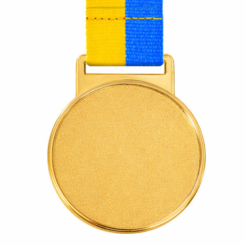 Медаль спортивна зі стрічкою Sport UKRAINE з українською символікою C-6837 ø5см золото, срібло, бронза