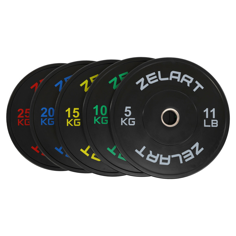 Бамперні диски гумові Bumper Plates Zelart TA-4790-10 51мм 10кг чорний-зелений