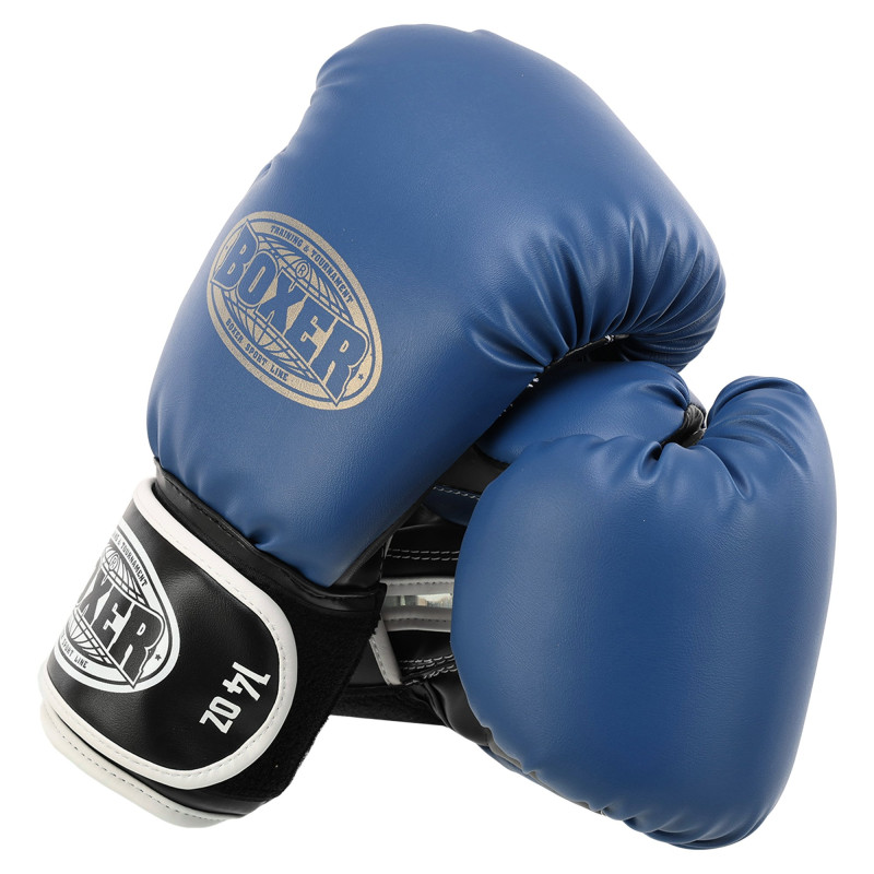 Рукавиці боксерські на липучці штучна шкіра BOXER Эліт 2022 10-16 унцій Чорний