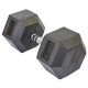 Гантель цільна шестигранна гексагональна обгумована Sport SC-8013-40 1шт 40кг чорний