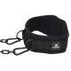 Пояс атлетичний для обтяження текстильний з ланцюгом та карабіном EZOUS DIP BELT ARMOR N-01 спинка-17см чорний
