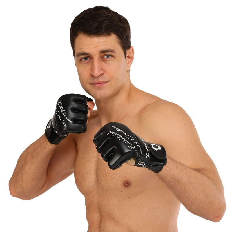 Рукавиці для змішаних єдиноборств MMA HARD TOUCH BO-5237 S-XL чорний