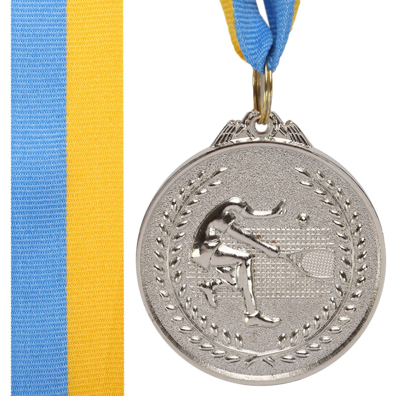 Медаль спортивна зі стрічкою тематична Sport Великий Теніс C-8759 ø5см золото, срібло, бронза