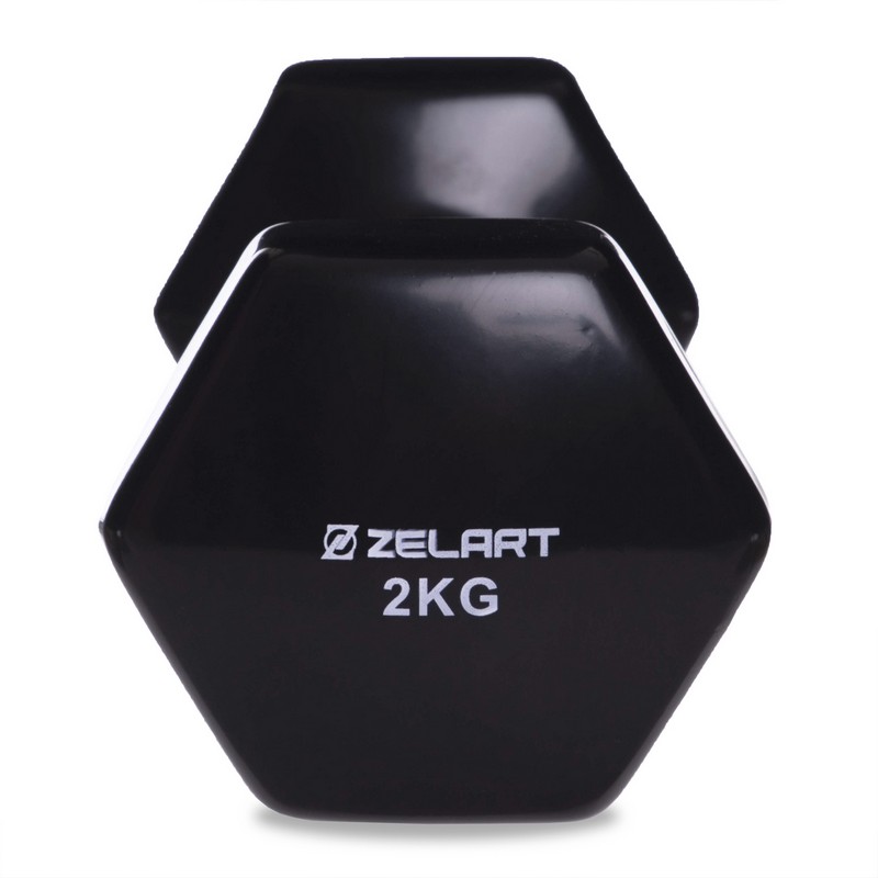 Гантель для фітнесу вінілова Zelart TA-2777-2 1шт 2кг