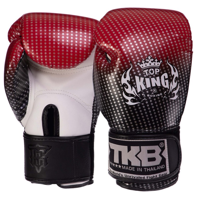 Рукавиці боксерські дитячі на липучці шкіряні TOP KING Super Star TKBGKC-01 S-L Червоний