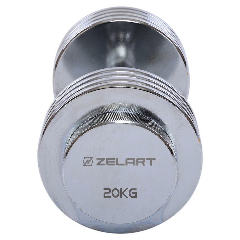 Гантель розбірна сталева хромована Zelart TA-5451-20 1шт 20кг хром