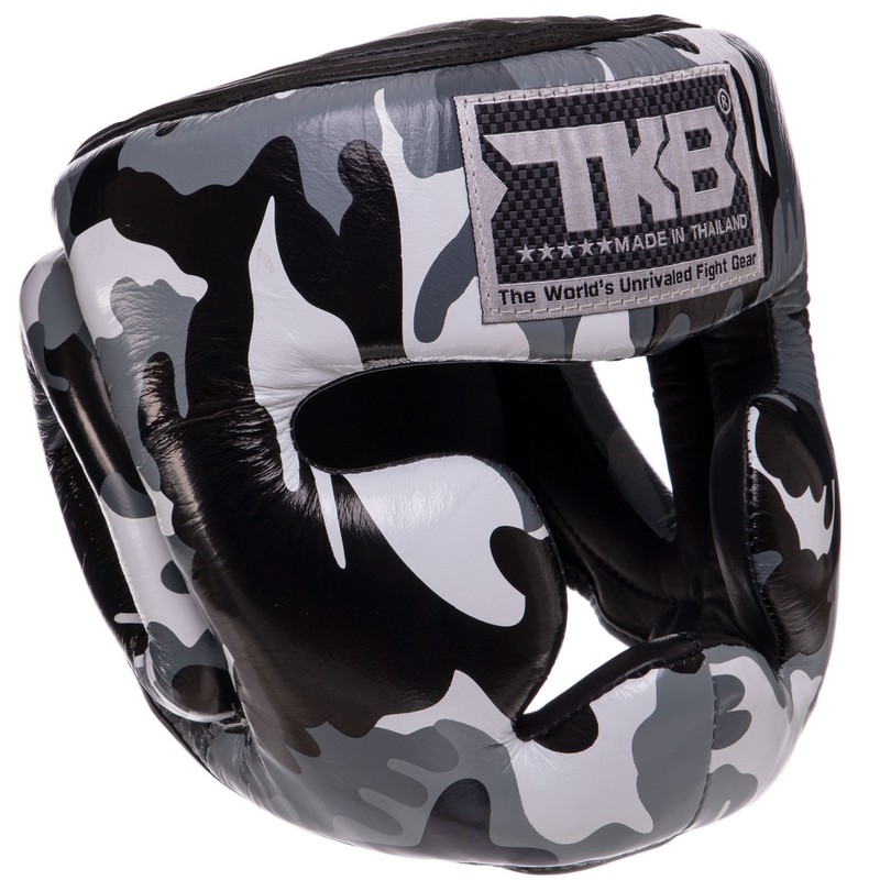 Шолом боксерський з повним захистом шкіряний TOP KING Empower Camouflage TKHGEM-03 S-XL Камуфляж зелений