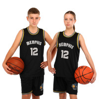 Форма баскетбольна дитяча NBA клуб Memphis Grizzlies 12 BA-6599 S-2XL чорний