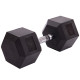 Гантель цільна шестигранна гексагональна обгумована Sport SC-80075-27_5 1шт 27,5кг чорний