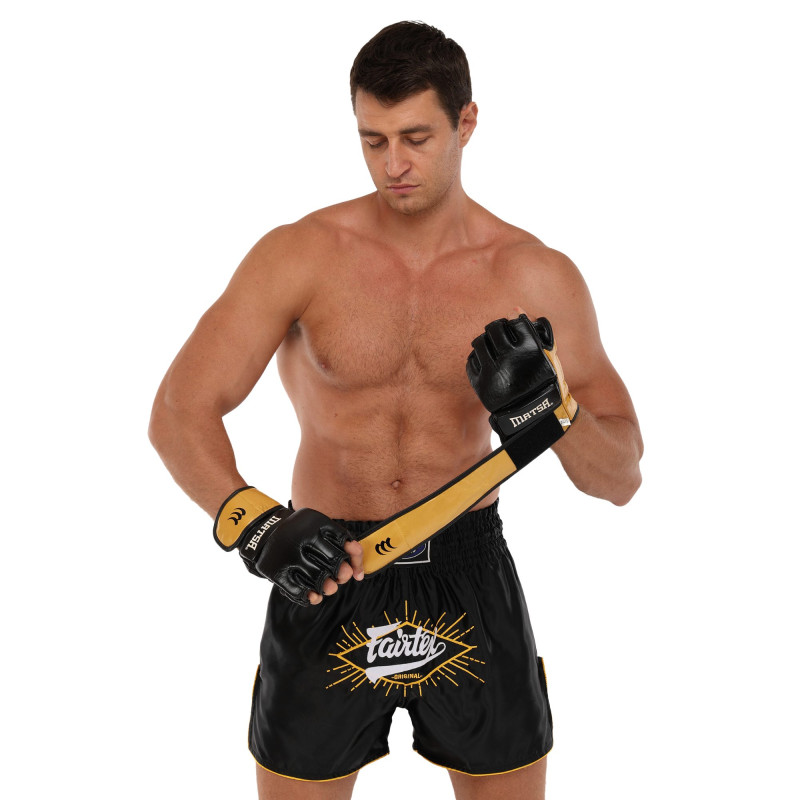 Рукавиці для змішаних єдиноборств MMA MATSA ME-2010 M-XL Чорний
