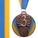 Медаль спортивна зі стрічкою Sport UKRAINE з українською символікою C-4339 ø6,5см золото, срібло, бронза