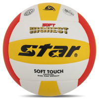 М'яч волейбольний STAR SOFT HIGHEST VB425-34S №5 PU білий-жовтий-червоний