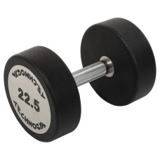 Гантель цільна професійна з поліуретановим покриттям TECHNOGYM TG-1834-22_5 1шт 22,5кг чорний-сірий