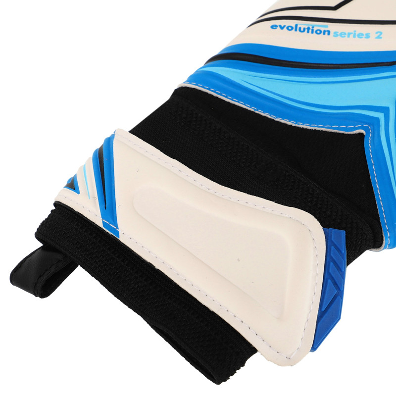 Рукавиці воротарські професійні із захистом пальців SOCCERMAX GK-4341 розмір 7-11 Білий-синій-блакитний