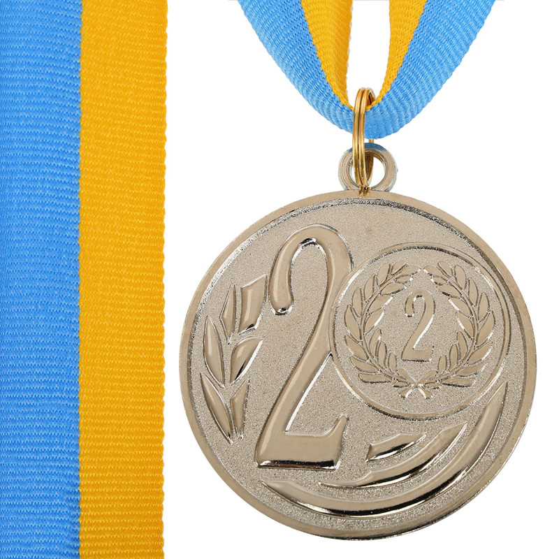 Медаль спортивна зі стрічкою Sport WREATH C-1489-5 ø5см золото, срібло, бронза