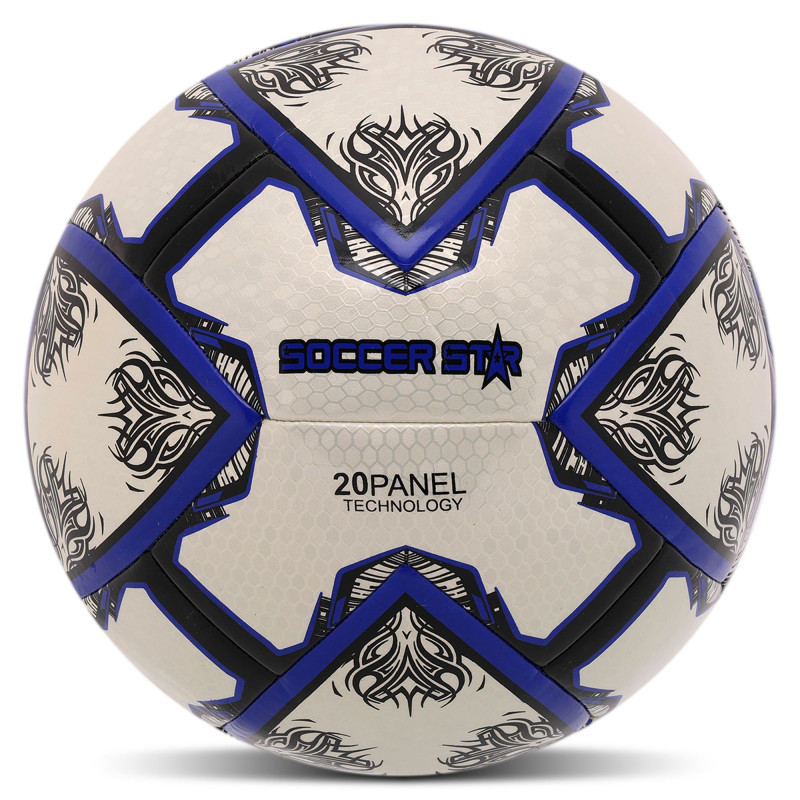 М'яч футбольний HYBRID SOCCER STAR TO-TOWN FB-4464 №5 PU білий-синій